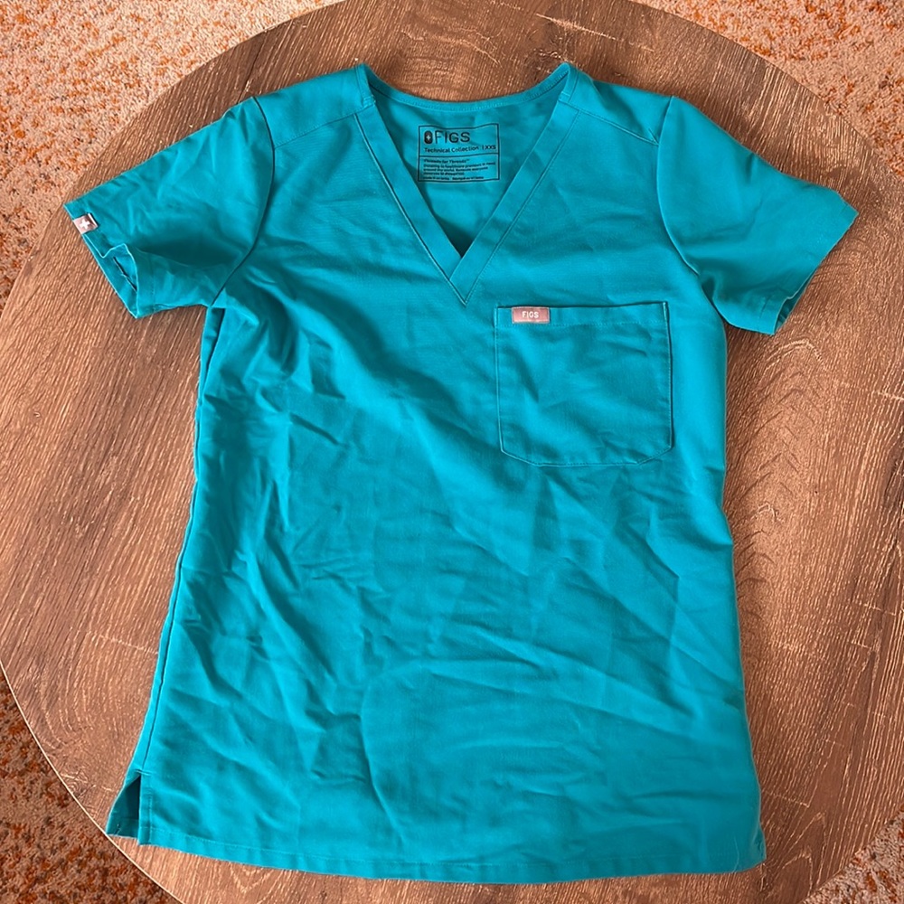 figs teal scrub top size XXSmall
